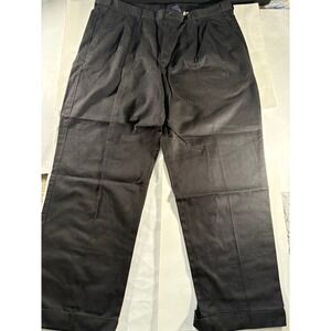 Vintage Puritan Mens Black Pleated Dress Pants 40x30 Cuffed Slacks